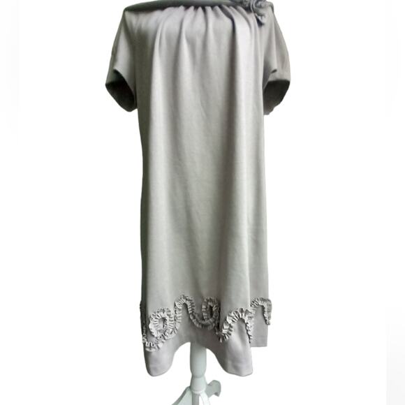 R & M Richards 60's style dress! Gray with flower embroidery Size 14 - Picture 3 of 15